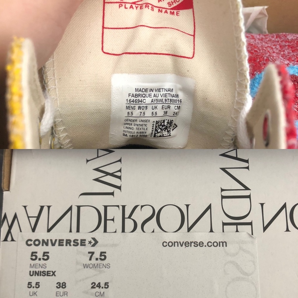 NWT Authentic Converse x JW Anderson Hi Glitter - Picture 4 of 4